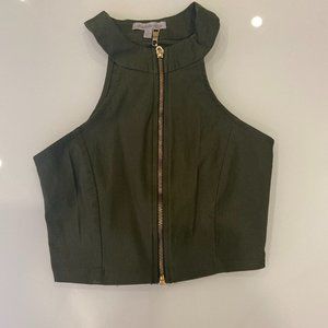 Haltered Zip Up Top